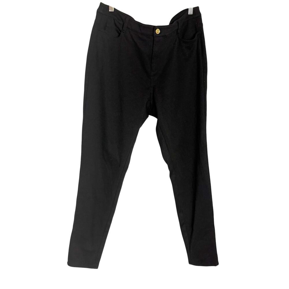 MICHAEL Michael Kors Black 5-Pocket Mid Rise Skinny Fit Pants Plus Size 16W